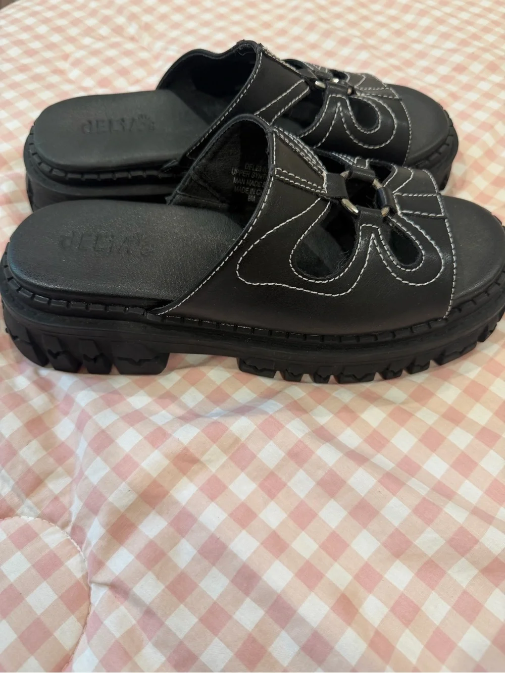 Black platform sandals